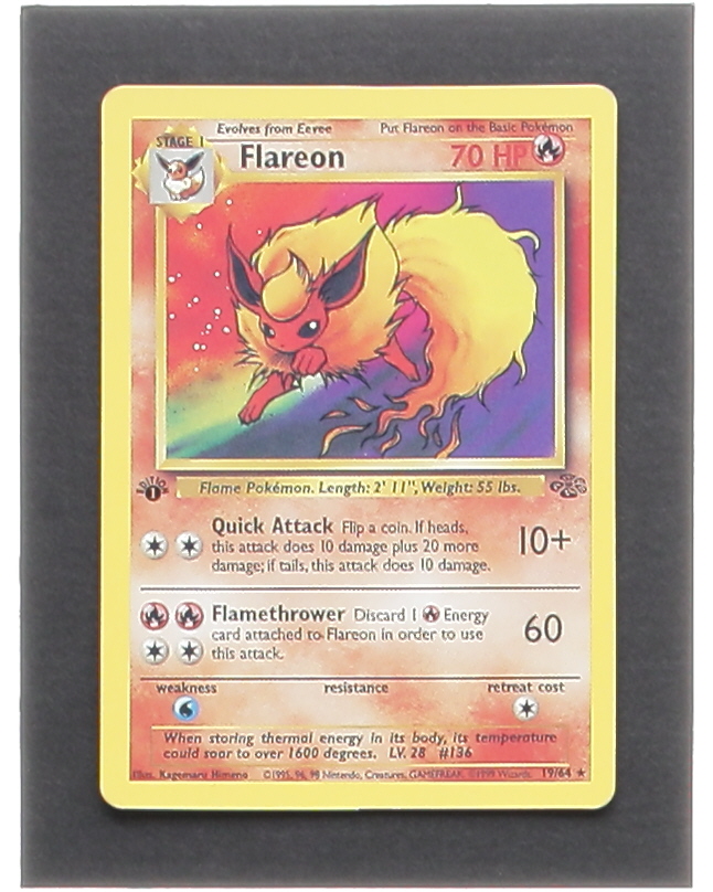 Flareon 1999 Pokemon Jungle 1st Edition #19 at PristineAuction.com Flareon 1999 Pokemon Jungle 1st Edition #19 at PristineAuction.com