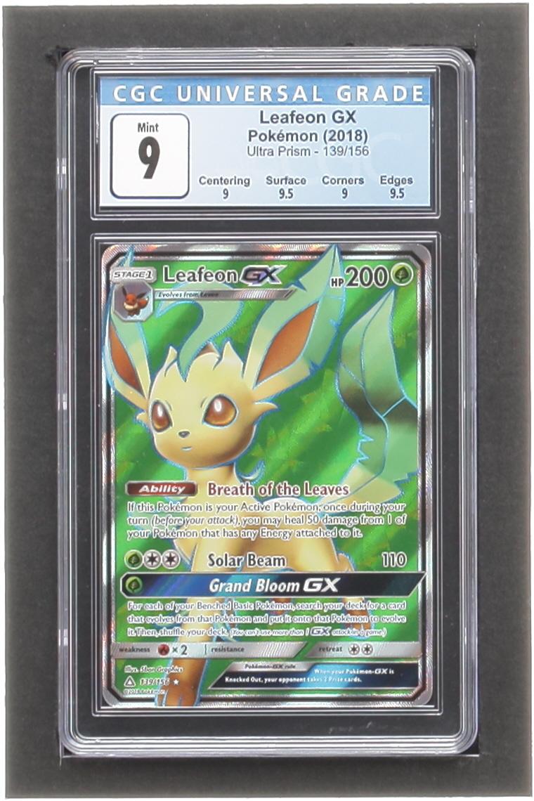 Leafeon GX 2018 Pokemon Sun and Moon Ultra Prism #139 (CGC 9) at PristineAuction.com Leafeon GX 2018 Pokemon Sun and Moon Ultra Prism #139 (CGC 9) at PristineAuction.com