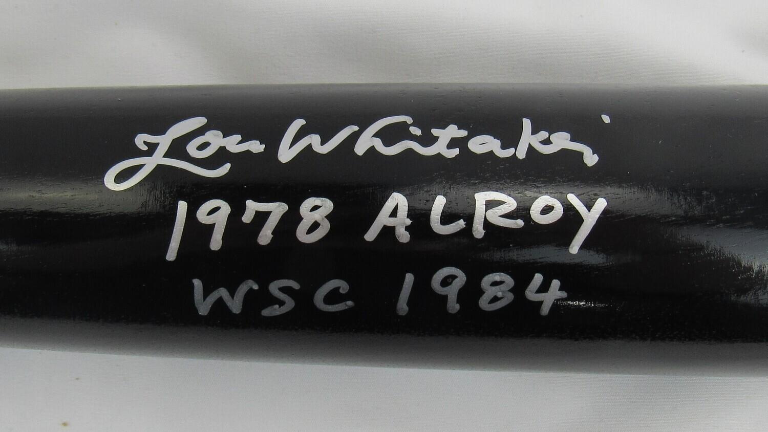 Lou Whitaker Signed Rawlings Bat Inscribed "1978 AL ROY" & "WSC 1984" (JSA) at PristineAuction.com Lou Whitaker Signed Rawlings Bat Inscribed "1978 AL ROY" & "WSC 1984" (JSA) at PristineAuction.com
