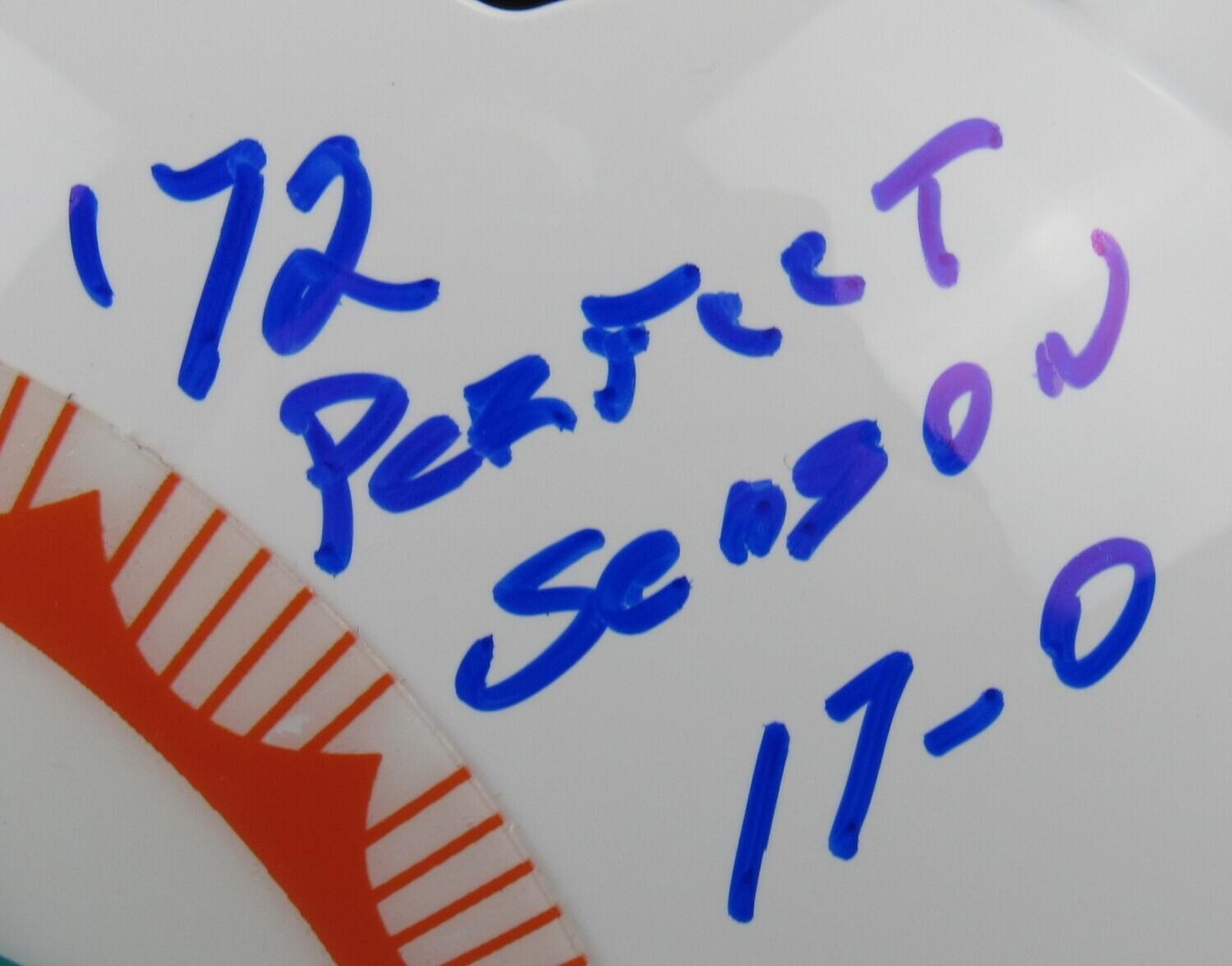 Larry Csonka Signed Dolphins Speed Helmet Inscribed "72 Perfect Season 17-0" (JSA) at PristineAuction.com Larry Csonka Signed Dolphins Speed Helmet Inscribed "72 Perfect Season 17-0" (JSA) at PristineAuction.com
