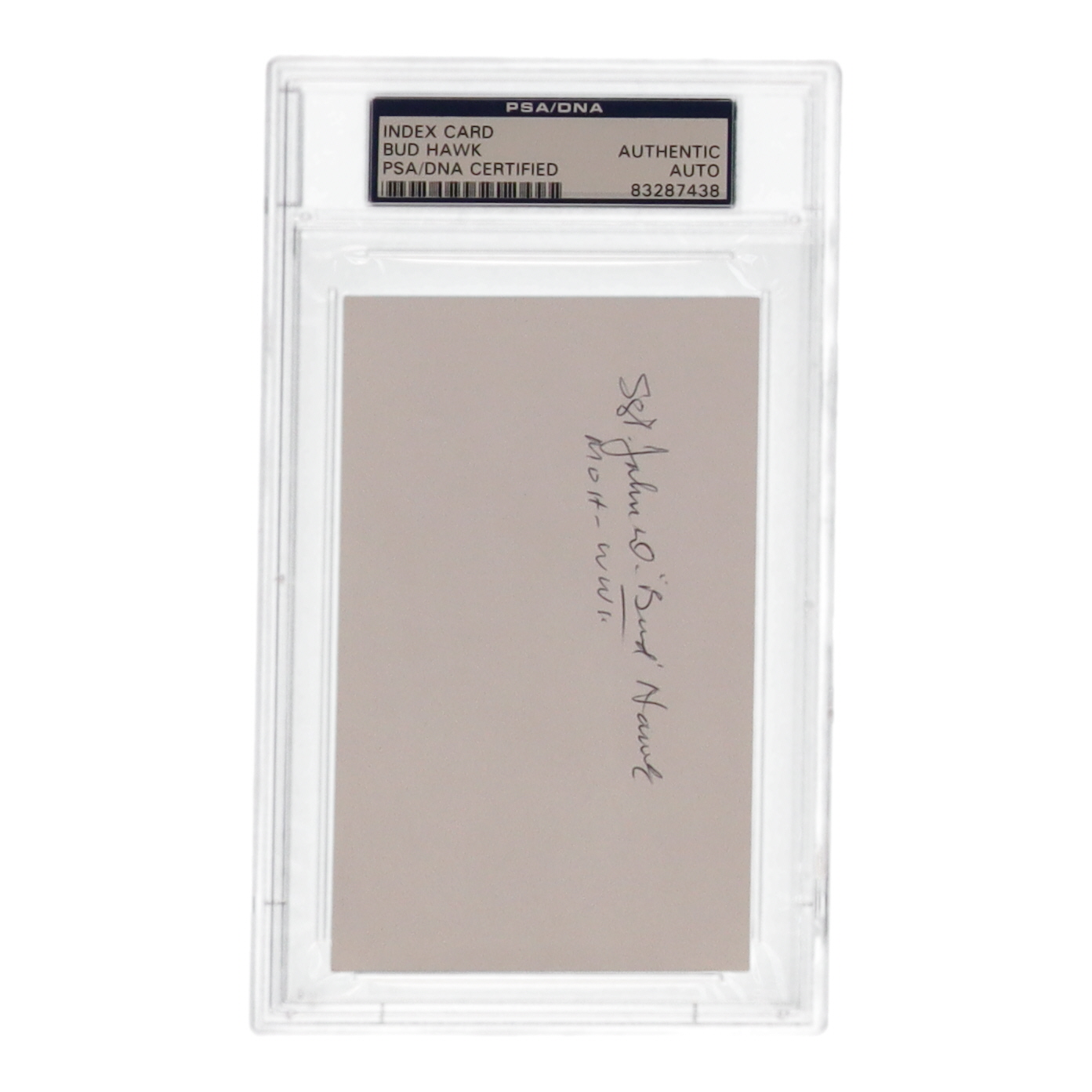 John "Bud" Hawk Signed Cut Inscribed "MOH - WWII" (PSA) at PristineAuction.com John "Bud" Hawk Signed Cut Inscribed "MOH - WWII" (PSA) at PristineAuction.com