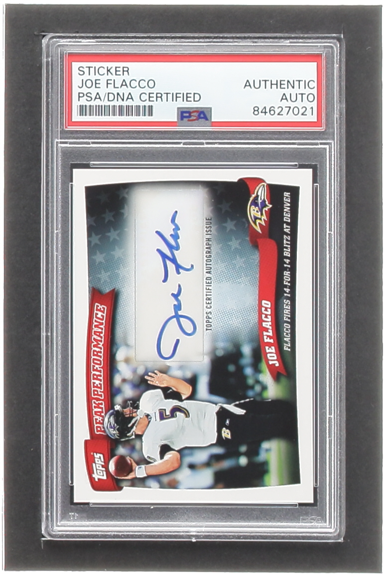 Joe Flacco 2010 Topps Peak Performance Autographs #PPAJF (PSA) at PristineAuction.com Joe Flacco 2010 Topps Peak Performance Autographs #PPAJF (PSA) at PristineAuction.com