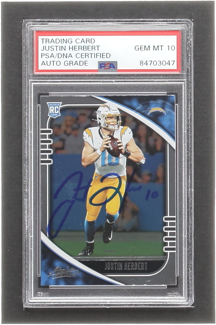Justin Herbert Signed 2020 Absolute #167 RC (PSA | Autograph Graded 10) at PristineAuction.com Justin Herbert Signed 2020 Absolute #167 RC (PSA | Autograph Graded 10) at PristineAuction.com