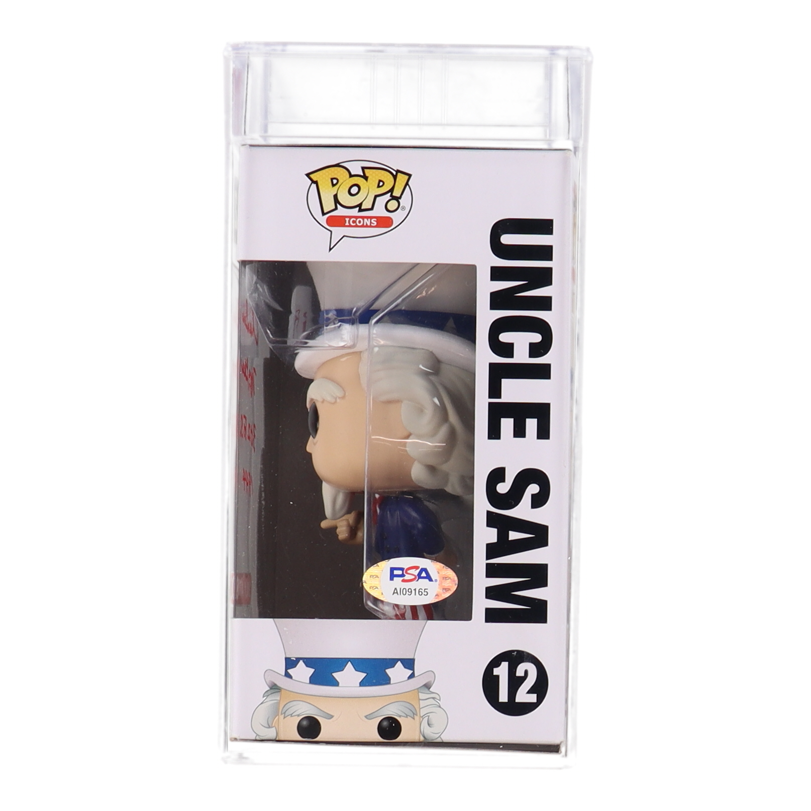 Charles McGee Signed “American History” #12 Uncle Sam Funko Pop! Vinyl Figure Inscribed "302 F.S. - 1944" (PSA) at PristineAuction.com Charles McGee Signed “American History” #12 Uncle Sam Funko Pop! Vinyl Figure Inscribed "302 F.S. - 1944" (PSA) at PristineAuction.com