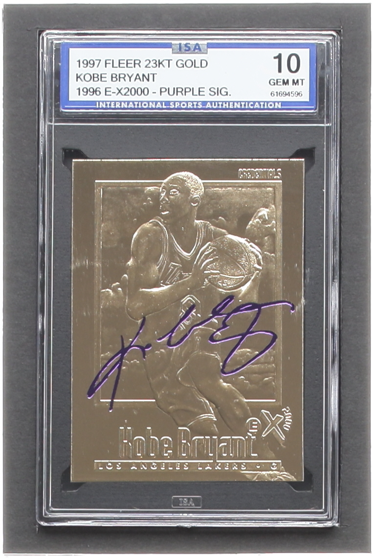 Kobe Bryant 1996-97 Fleer Purple Signature 23Kt Gold RC (ISA 10) at PristineAuction.com Kobe Bryant 1996-97 Fleer Purple Signature 23Kt Gold RC (ISA 10) at PristineAuction.com