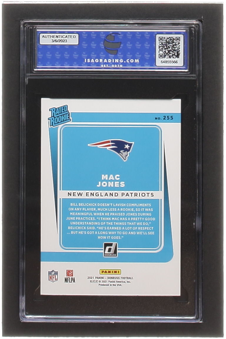 Mac Jones 2021 Donruss #255 RR RC (ISA 10) at PristineAuction.com Mac Jones 2021 Donruss #255 RR RC (ISA 10) at PristineAuction.com