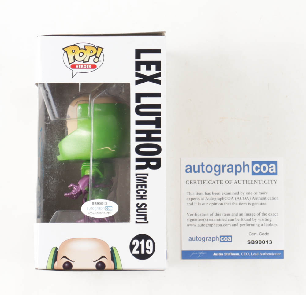 Jesse Eisenberg Signed "DC Super Heroes" #219 Lex Luthor (Mech Suit) Funko Pop! Vinyl Figure (AutographCOA) at PristineAuction.com Jesse Eisenberg Signed "DC Super Heroes" #219 Lex Luthor (Mech Suit) Funko Pop! Vinyl Figure (AutographCOA) at PristineAuction.com
