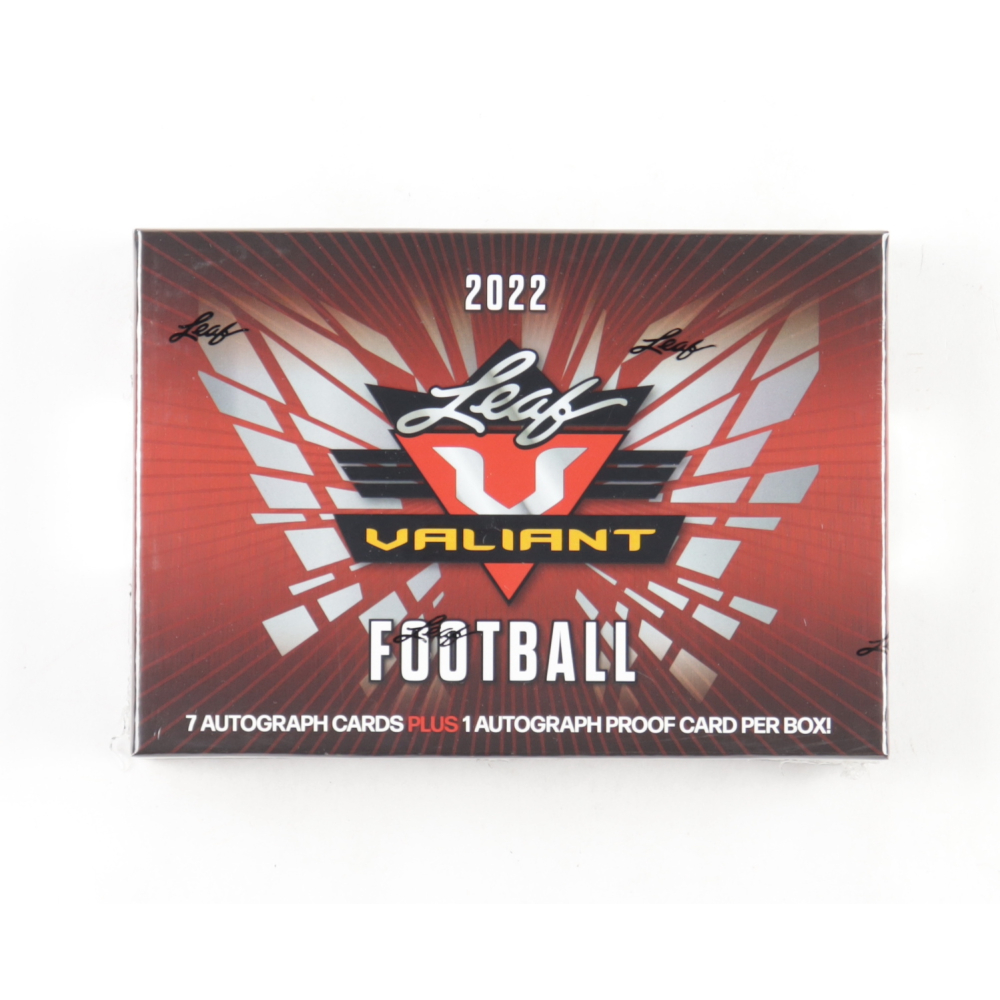 2022 Leaf Valiant Football Hobby Box with (10) Cards Pristine Auction