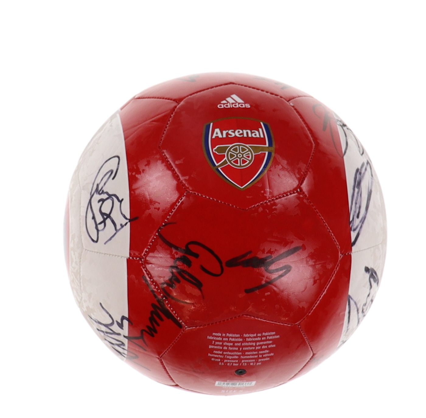 2022 Arsenal Logo Soccer Ball Team-Signed by (20) with Pablo Mari, Bukayo Saka, Nuno Tavares, Gabriel Martinelli (Beckett) at PristineAuction.com 2022 Arsenal Logo Soccer Ball Team-Signed by (20) with Pablo Mari, Bukayo Saka, Nuno Tavares, Gabriel Martinelli (Beckett) at PristineAuction.com