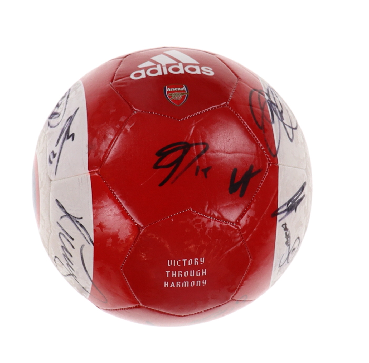 2022 Arsenal Logo Soccer Ball Team-Signed by (20) with Pablo Mari, Bukayo Saka, Nuno Tavares, Gabriel Martinelli (Beckett) at PristineAuction.com 2022 Arsenal Logo Soccer Ball Team-Signed by (20) with Pablo Mari, Bukayo Saka, Nuno Tavares, Gabriel Martinelli (Beckett) at PristineAuction.com