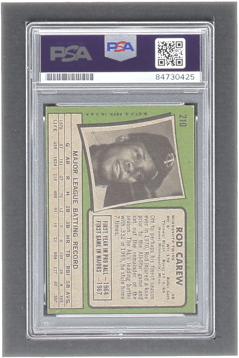 Rod Carew Signed 1971 Topps #210 (PSA | Autograph Graded 10) at PristineAuction.com Rod Carew Signed 1971 Topps #210 (PSA | Autograph Graded 10) at PristineAuction.com