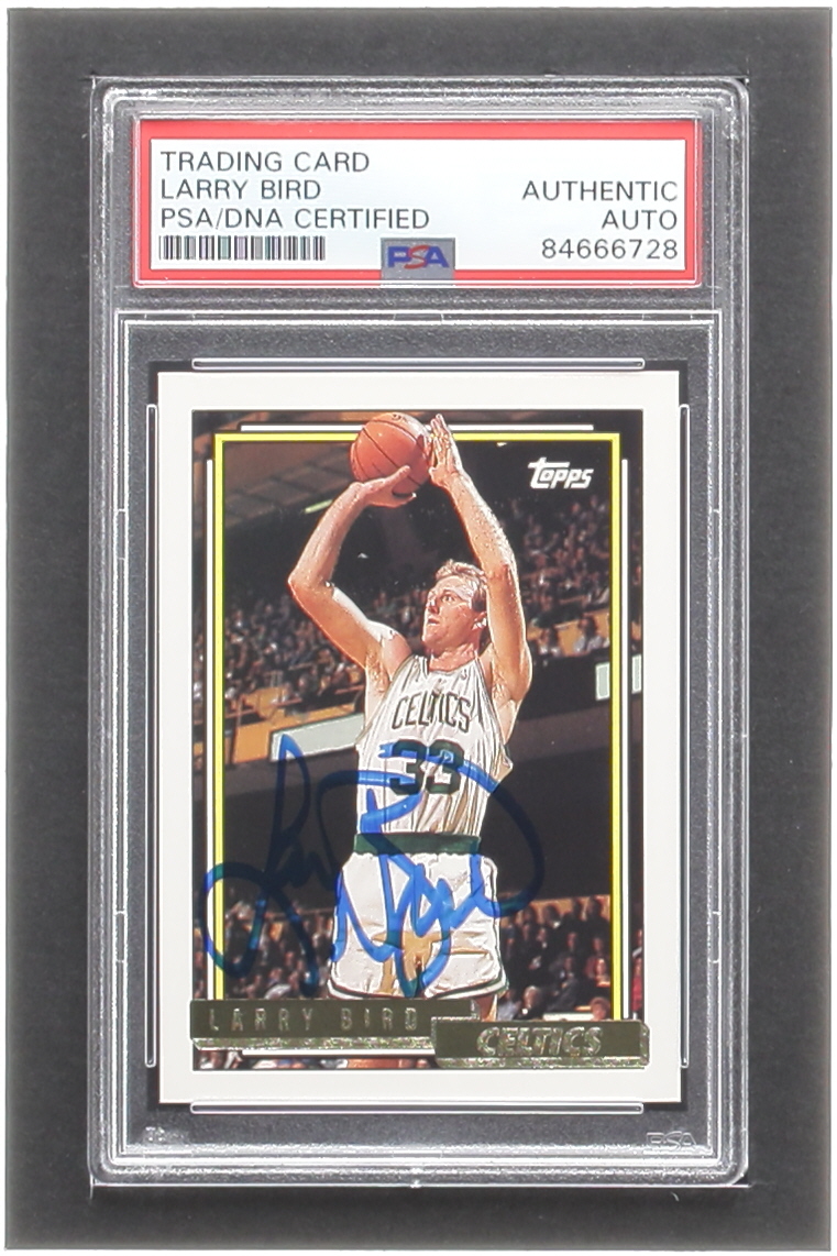 Larry Bird Signed 1992-93 Topps #1 (PSA) at PristineAuction.com Larry Bird Signed 1992-93 Topps #1 (PSA) at PristineAuction.com