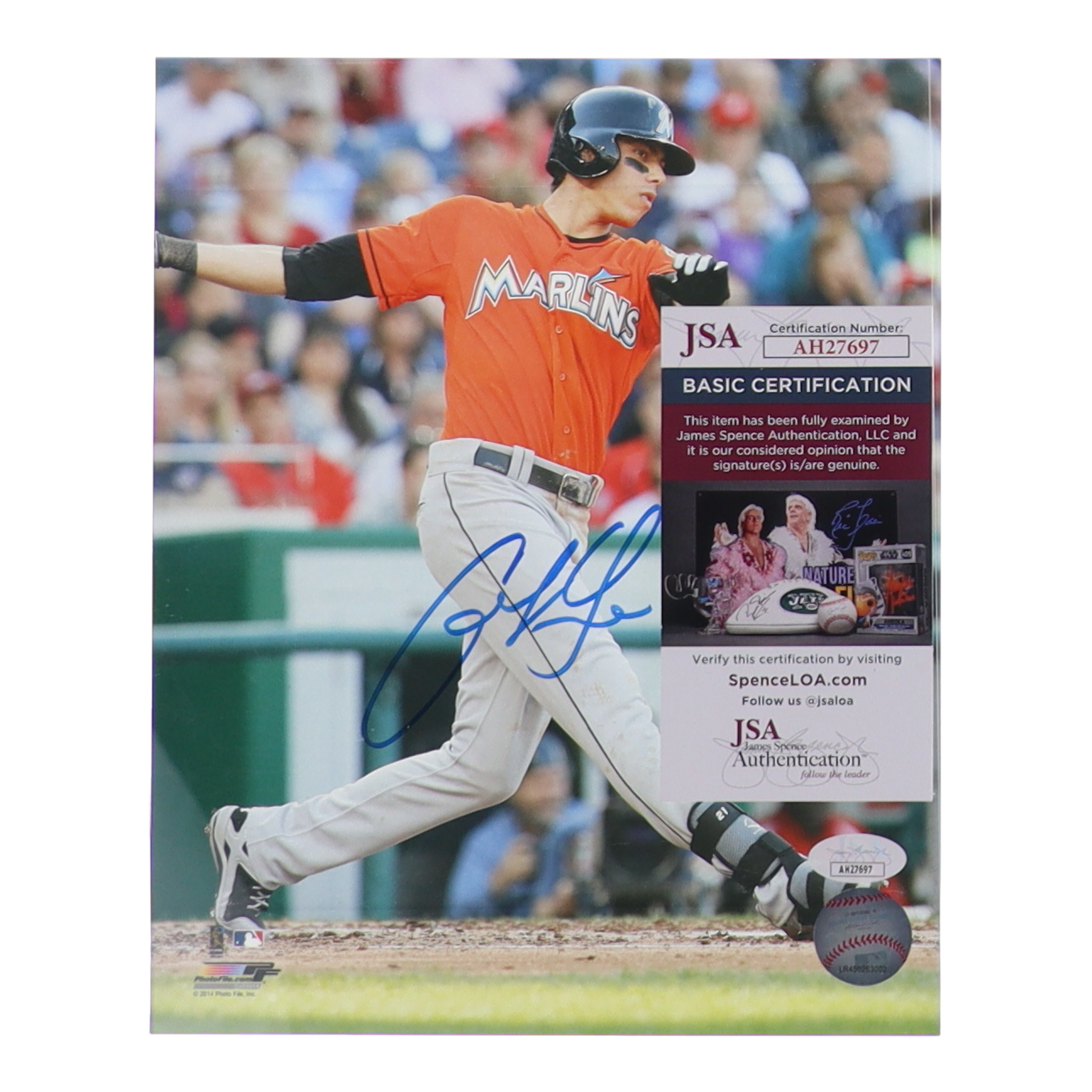 Christian Yelich Signed Marlins 8x10 Photo (JSA) at PristineAuction.com Christian Yelich Signed Marlins 8x10 Photo (JSA) at PristineAuction.com