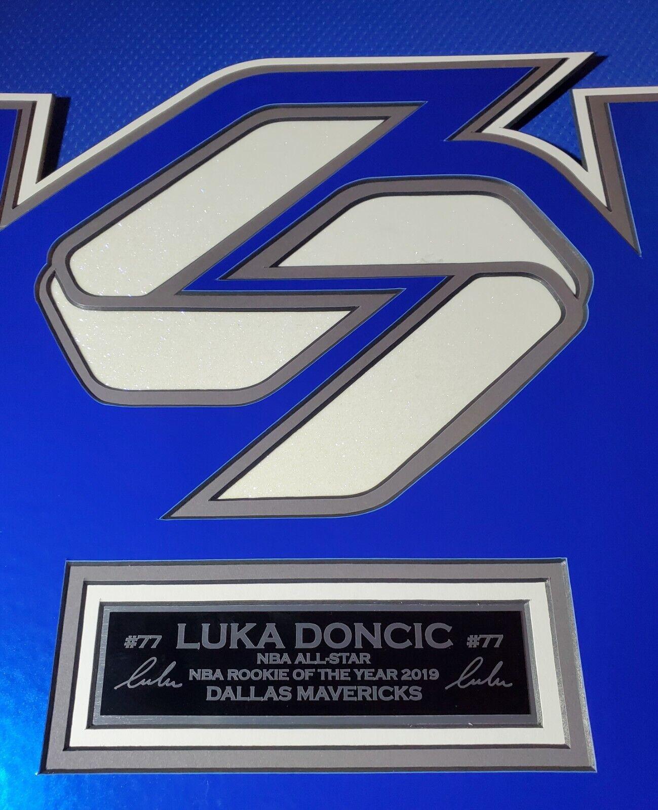 Luka Doncic Signed 33x42 Custom Framed Jersey Display (Fanatics) at PristineAuction.com Luka Doncic Signed 33x42 Custom Framed Jersey Display (Fanatics) at PristineAuction.com