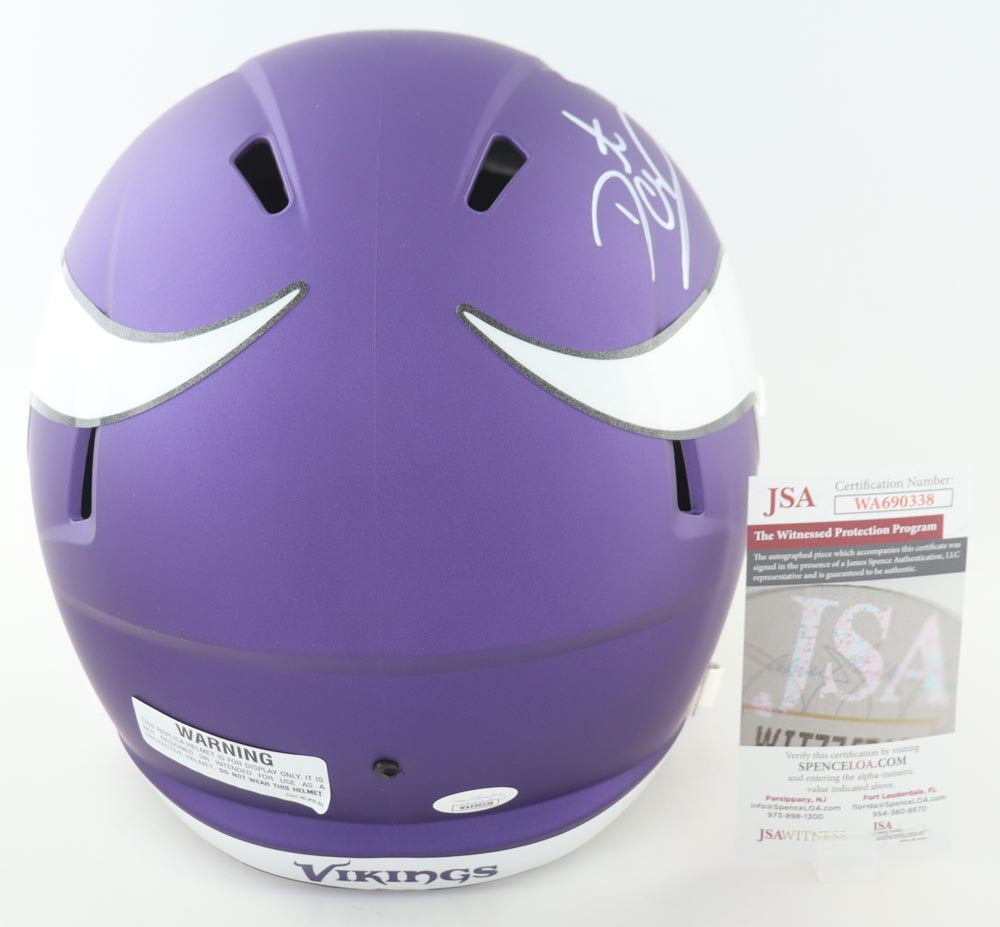 Daunte Culpepper Signed Vikings Full-Size Speed Helmet Inscribed "3x Pro Bowl" (JSA) at PristineAuction.com Daunte Culpepper Signed Vikings Full-Size Speed Helmet Inscribed "3x Pro Bowl" (JSA) at PristineAuction.com