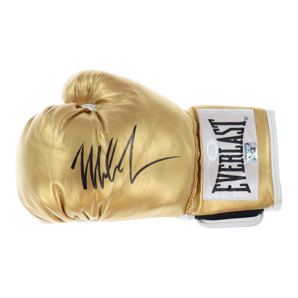 Mike Tyson Signed Gold Everlast Boxing Glove (Tyson & JSA) Pristine