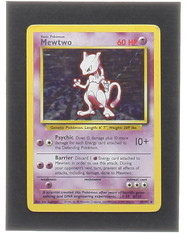 Mewtwo Pokemon 1999 Base Unlimited #10 Holo at PristineAuction.com Mewtwo Pokemon 1999 Base Unlimited #10 Holo at PristineAuction.com