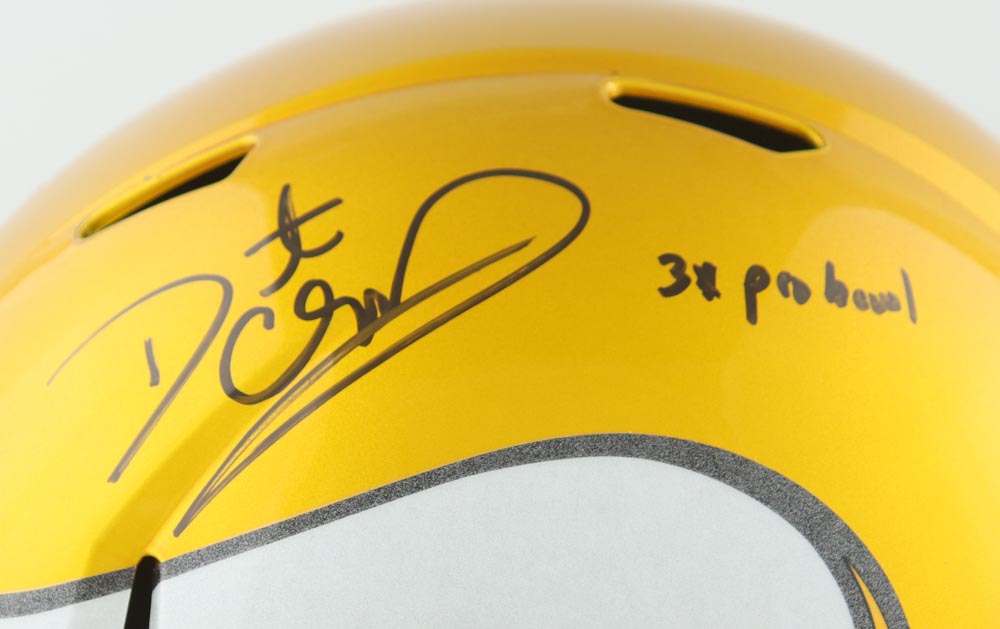 Daunte Culpepper Signed Vikings Full-Size Flash Alternate Speed Helmet Inscribed "3X Pro Bowl" (JSA) at PristineAuction.com Daunte Culpepper Signed Vikings Full-Size Flash Alternate Speed Helmet Inscribed "3X Pro Bowl" (JSA) at PristineAuction.com