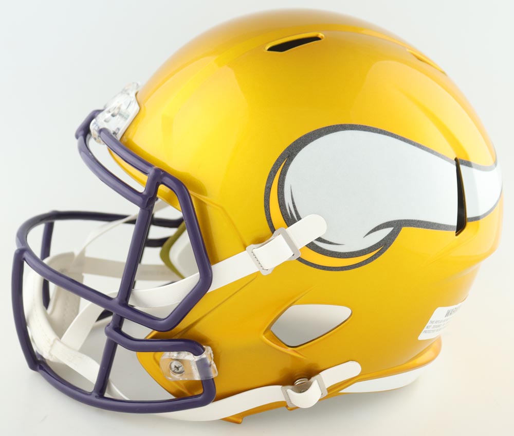 Daunte Culpepper Signed Vikings Full-Size Flash Alternate Speed Helmet Inscribed "3X Pro Bowl" (JSA) at PristineAuction.com Daunte Culpepper Signed Vikings Full-Size Flash Alternate Speed Helmet Inscribed "3X Pro Bowl" (JSA) at PristineAuction.com