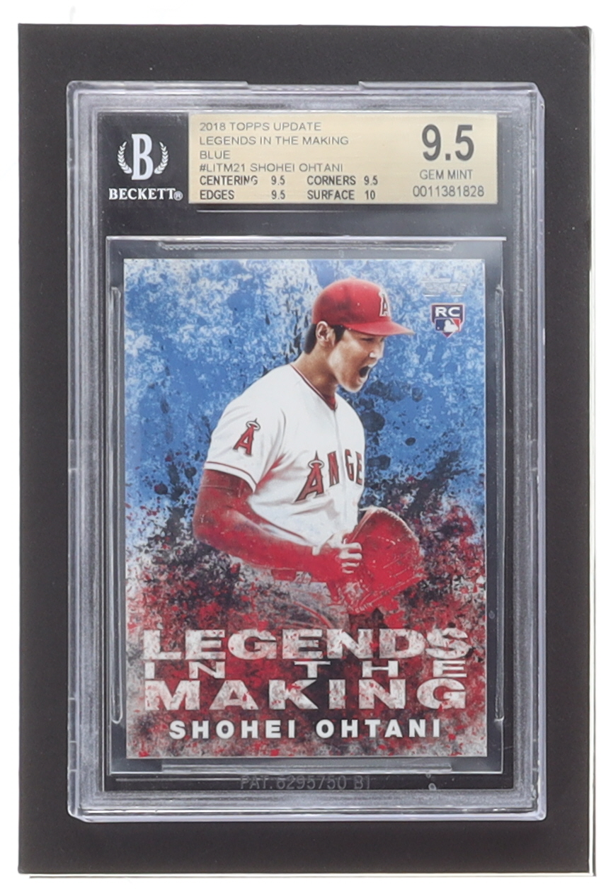Shohei Ohtani 2018 Topps Update Legends in the Making Blue #LITM21 RC (BGS 9.5) at PristineAuction.com Shohei Ohtani 2018 Topps Update Legends in the Making Blue #LITM21 RC (BGS 9.5) at PristineAuction.com