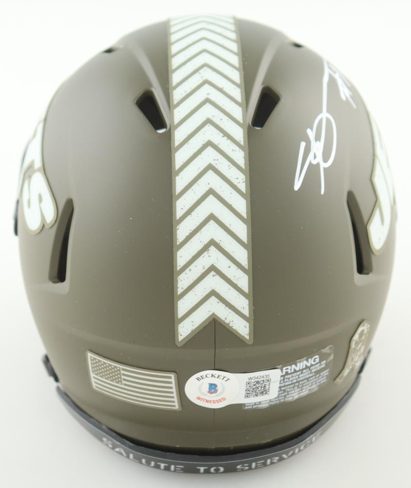 Ahmad Gardner Signed Jets Salute To Service Alternate Speed Mini Helmet (Beckett) at PristineAuction.com Ahmad Gardner Signed Jets Salute To Service Alternate Speed Mini Helmet (Beckett) at PristineAuction.com
