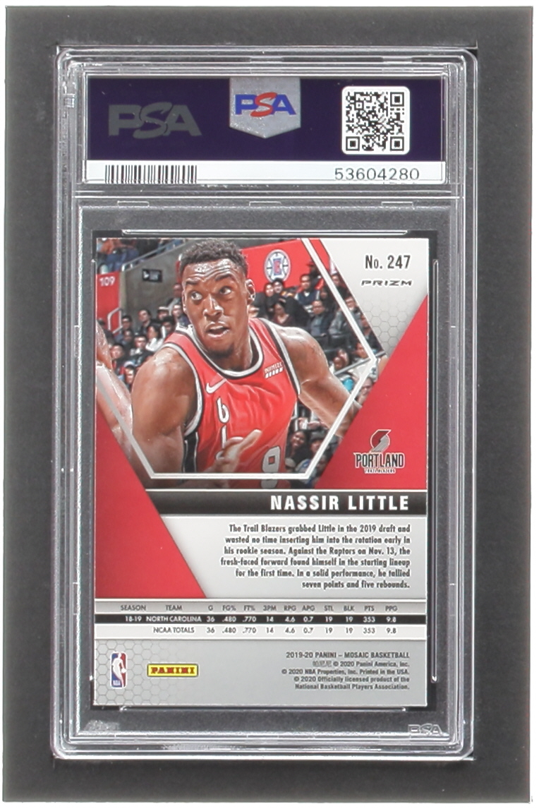 Nassir Little 2019-20 Panini Mosaic Mosaic Genesis #247 RC (PSA 10) at PristineAuction.com Nassir Little 2019-20 Panini Mosaic Mosaic Genesis #247 RC (PSA 10) at PristineAuction.com