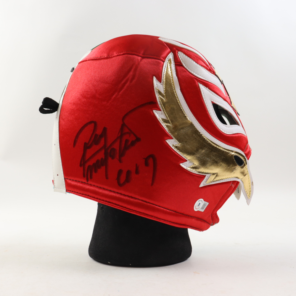 Rey Mysterio Signed WWE Mask With Inscription (Beckett) | Pristine Auction