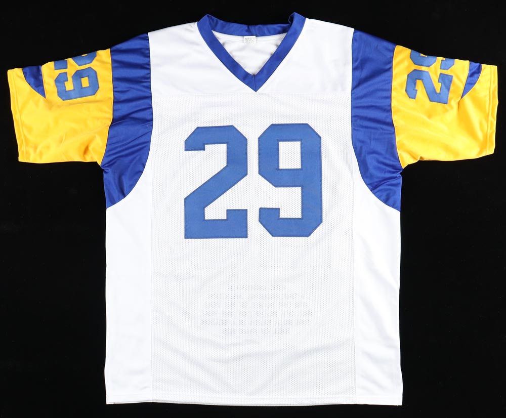 Eric Dickerson Signed Rams Career Highlight Stat Jersey Inscribed "HOF 99" (JSA) at PristineAuction.com Eric Dickerson Signed Rams Career Highlight Stat Jersey Inscribed "HOF 99" (JSA) at PristineAuction.com