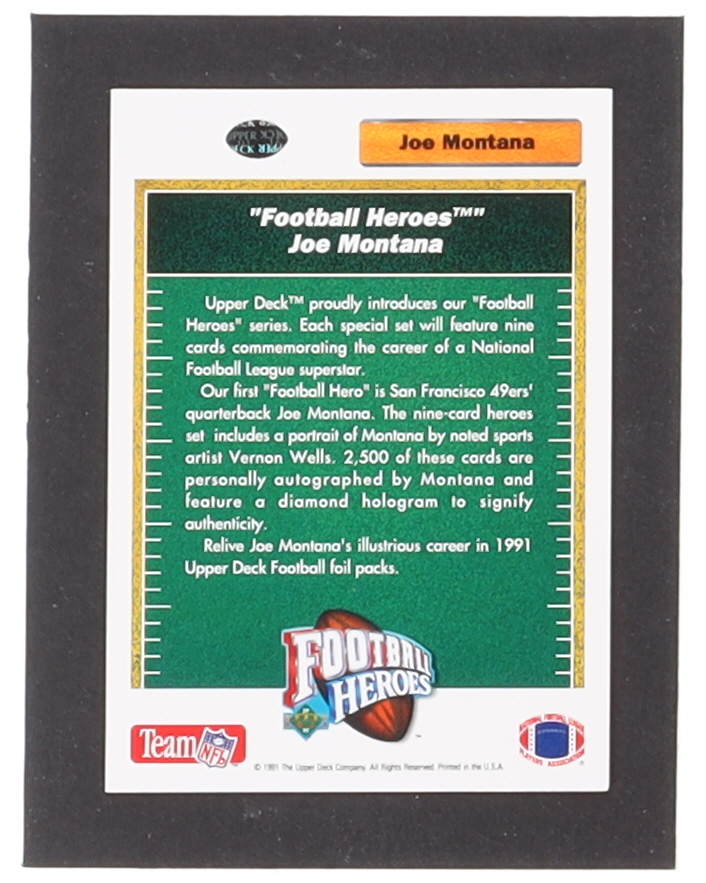 Joe Montana 1991 Upper Deck Football Heroes Complete Set of (9) Cards at PristineAuction.com Joe Montana 1991 Upper Deck Football Heroes Complete Set of (9) Cards at PristineAuction.com