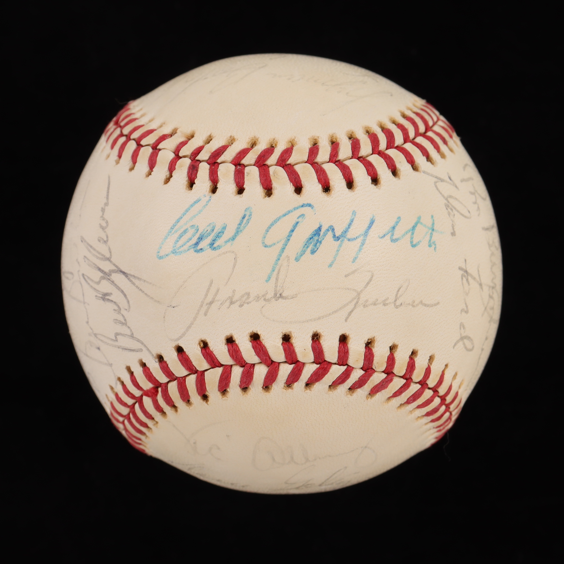 1975 Twins Spalding Baseball Signed by (28) with Lyman Bostock Jr., Danny Thompson, Larry Hisle, Eric Soderholm (PSA) at PristineAuction.com 1975 Twins Spalding Baseball Signed by (28) with Lyman Bostock Jr., Danny Thompson, Larry Hisle, Eric Soderholm (PSA) at PristineAuction.com