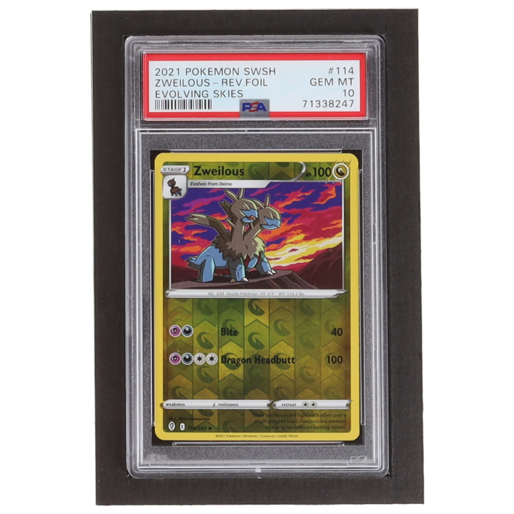 Zweilous 2021 Pokemon Sword and Shield Evolving Skies 114 Reverse Holo