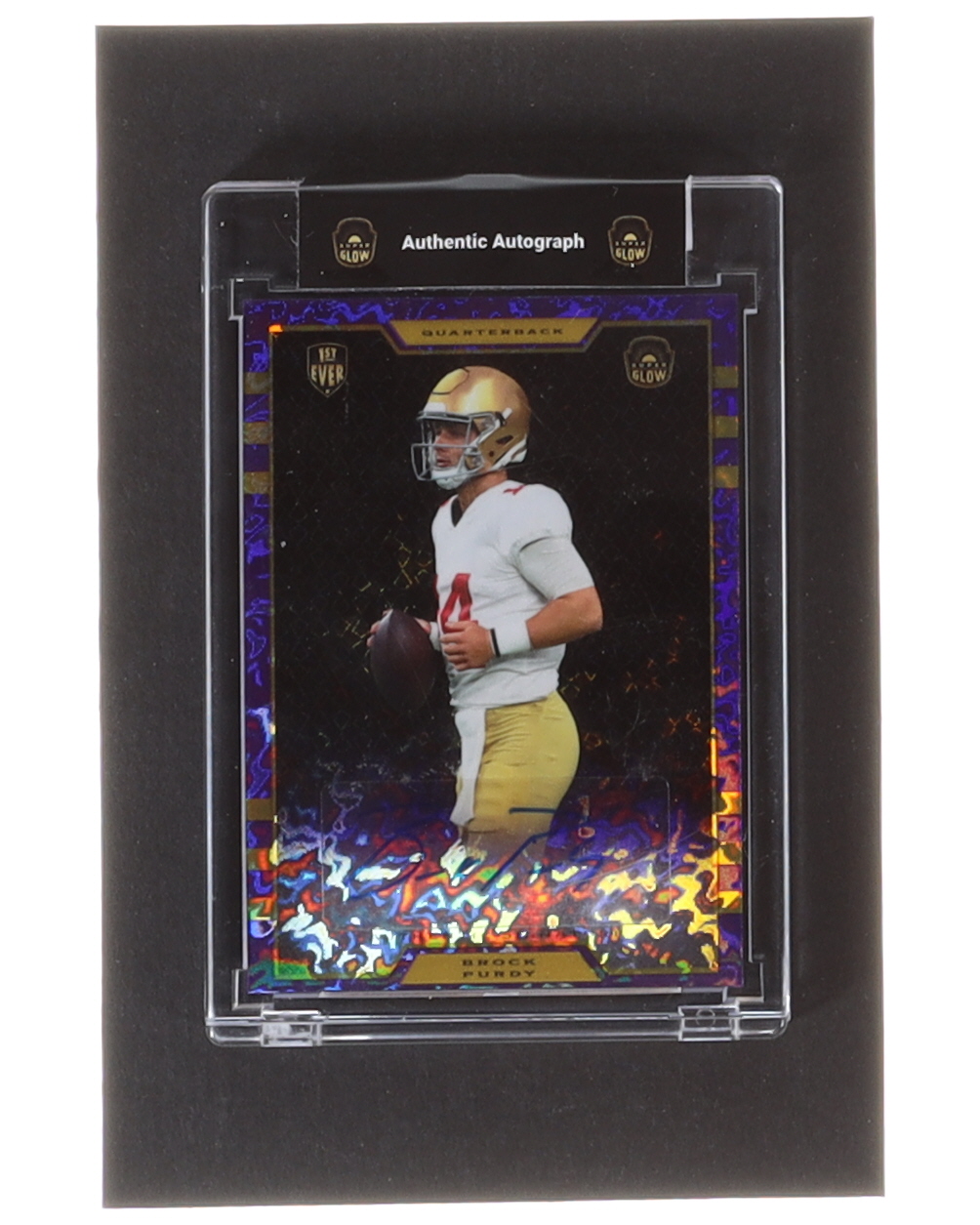 Brock Purdy 2022 Super Glow Diamond Autographs Purple #BP1A RC #1/1 at PristineAuction.com Brock Purdy 2022 Super Glow Diamond Autographs Purple #BP1A RC #1/1 at PristineAuction.com