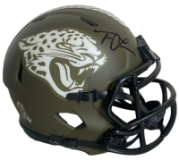 Trevor Lawrence Signed Jaguars Salute To Service Mini Helmet (Fanatics) at PristineAuction.com