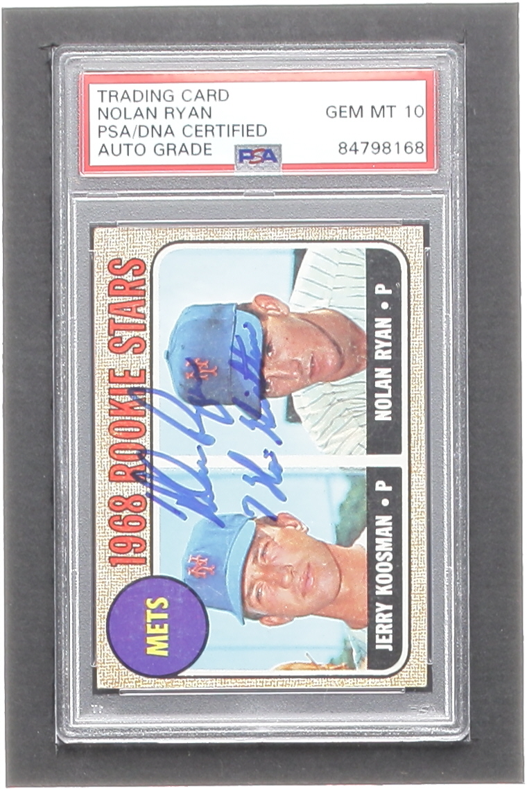 Nolan Ryan Signed 1968 Topps #177 Rookie Stars RC Inscribed "7 No-Hiters" (PSA | Autograph Graded PSA 10) at PristineAuction.com Nolan Ryan Signed 1968 Topps #177 Rookie Stars RC Inscribed "7 No-Hiters" (PSA | Autograph Graded PSA 10) at PristineAuction.com