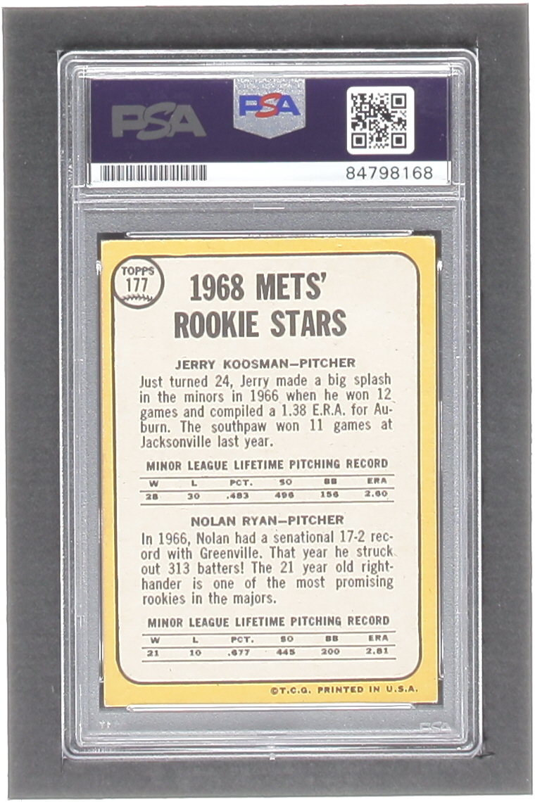 Nolan Ryan Signed 1968 Topps #177 Rookie Stars RC Inscribed "7 No-Hiters" (PSA | Autograph Graded PSA 10) at PristineAuction.com Nolan Ryan Signed 1968 Topps #177 Rookie Stars RC Inscribed "7 No-Hiters" (PSA | Autograph Graded PSA 10) at PristineAuction.com