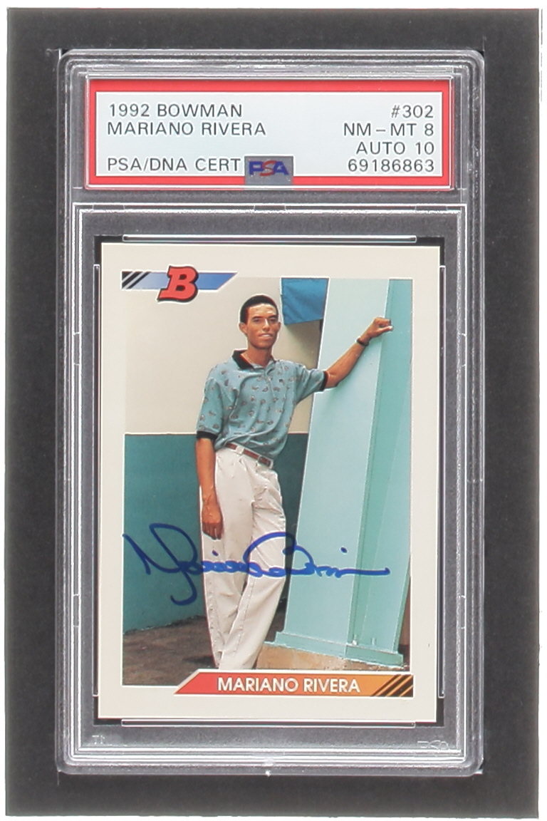Mariano Rivera Signed 1992 Bowman #302 RC (PSA 8 | Autograph Graded PSA 10) at PristineAuction.com Mariano Rivera Signed 1992 Bowman #302 RC (PSA 8 | Autograph Graded PSA 10) at PristineAuction.com