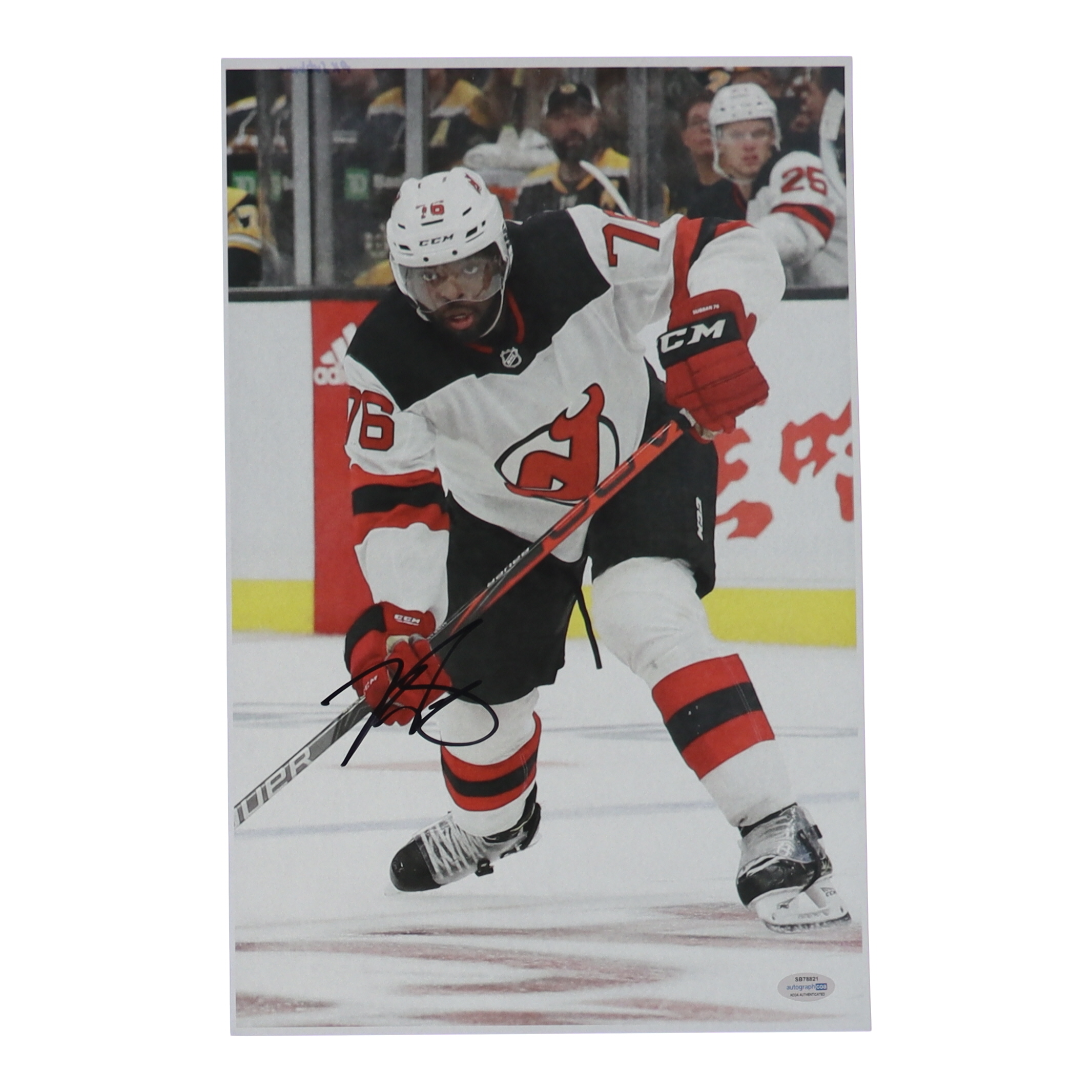 P. K. Subban Signed Devils 11x17 Photo (AutographCOA) at PristineAuction.com P. K. Subban Signed Devils 11x17 Photo (AutographCOA) at PristineAuction.com