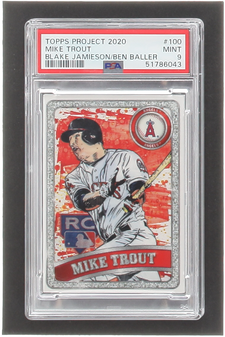 Mike Trout 2020 Topps Project 2020 #100 / Blake Jamieson / Blake Baller (PSA 9) at PristineAuction.com Mike Trout 2020 Topps Project 2020 #100 / Blake Jamieson / Blake Baller (PSA 9) at PristineAuction.com