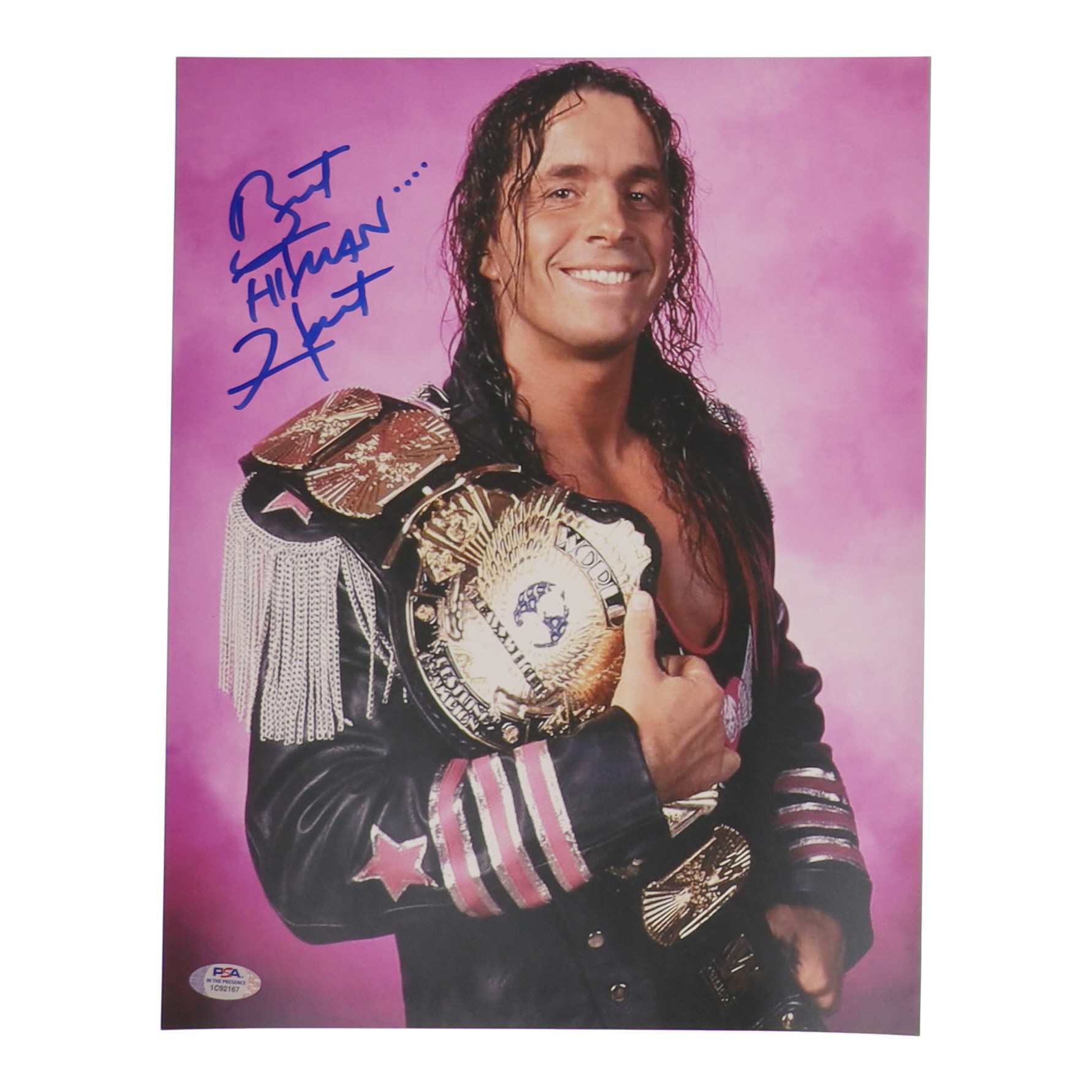 Bret "The Hitman" Hart Signed 11x14 Photo (PSA) at PristineAuction.com Bret "The Hitman" Hart Signed 11x14 Photo (PSA) at PristineAuction.com