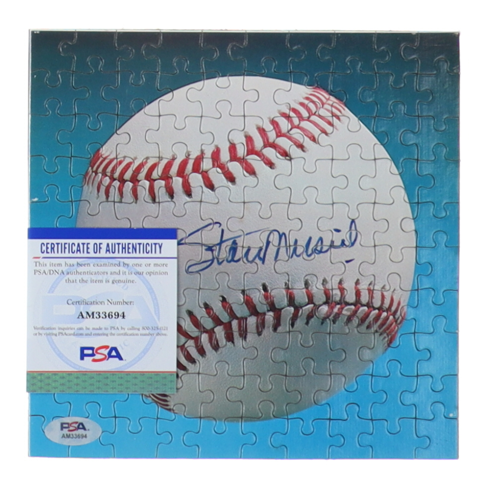 Stan Musial Signed Vintage Baseball Completed Puzzle (PSA) Pristine Stan Musial Signed Vintage Baseball Completed Puzzle (PSA) Pristine