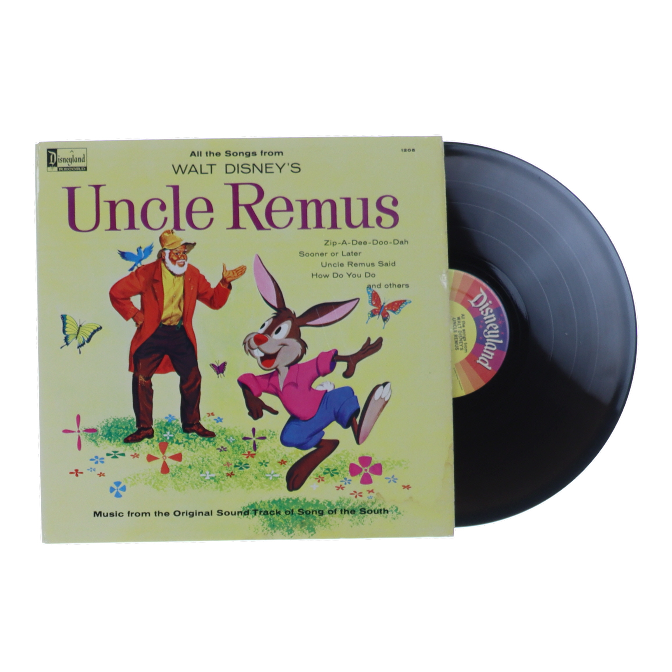 1963 Disney Vintage "All the songs From Walt Disney's Uncle Remus" LP Vinyl Record Album with Retired Characters at PristineAuction.com 1963 Disney Vintage "All the songs From Walt Disney's Uncle Remus" LP Vinyl Record Album with Retired Characters at PristineAuction.com