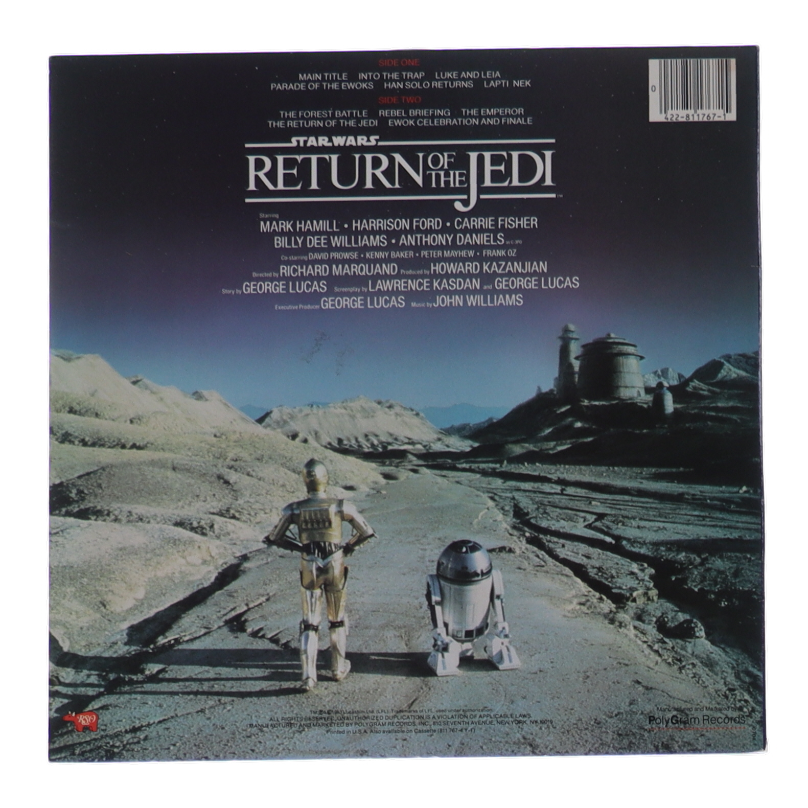 Original 1983 "Star Wars: Return of the Jedi" Vinyl LP Soundtrack Record Album With Poster at PristineAuction.com Original 1983 "Star Wars: Return of the Jedi" Vinyl LP Soundtrack Record Album With Poster at PristineAuction.com