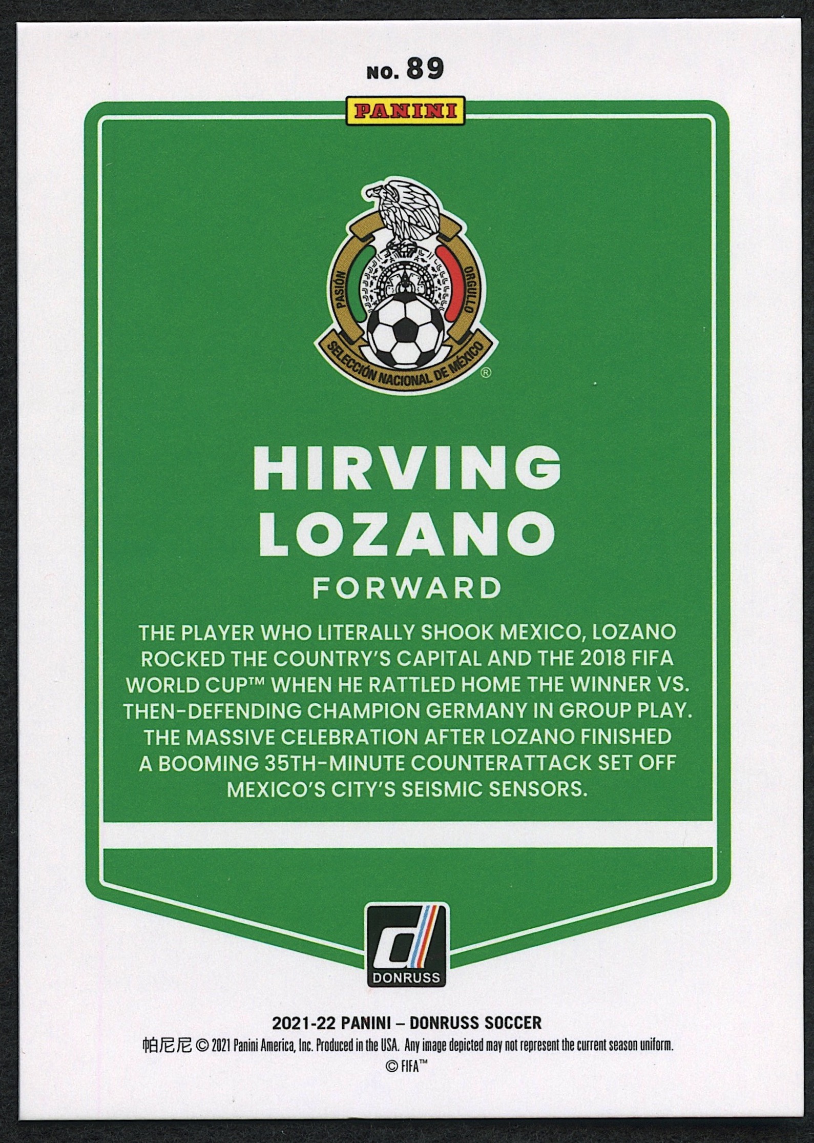 Hirving Lozano 2021-22 Donruss #89 Red Laser Holo #78/99 at PristineAuction.com Hirving Lozano 2021-22 Donruss #89 Red Laser Holo #78/99 at PristineAuction.com