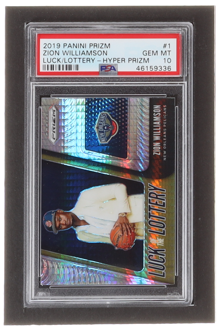 Zion Williamson 2019-20 Panini Prizm Luck of the Lottery Prizms Hyper #1 RC (PSA 10) at PristineAuction.com Zion Williamson 2019-20 Panini Prizm Luck of the Lottery Prizms Hyper #1 RC (PSA 10) at PristineAuction.com