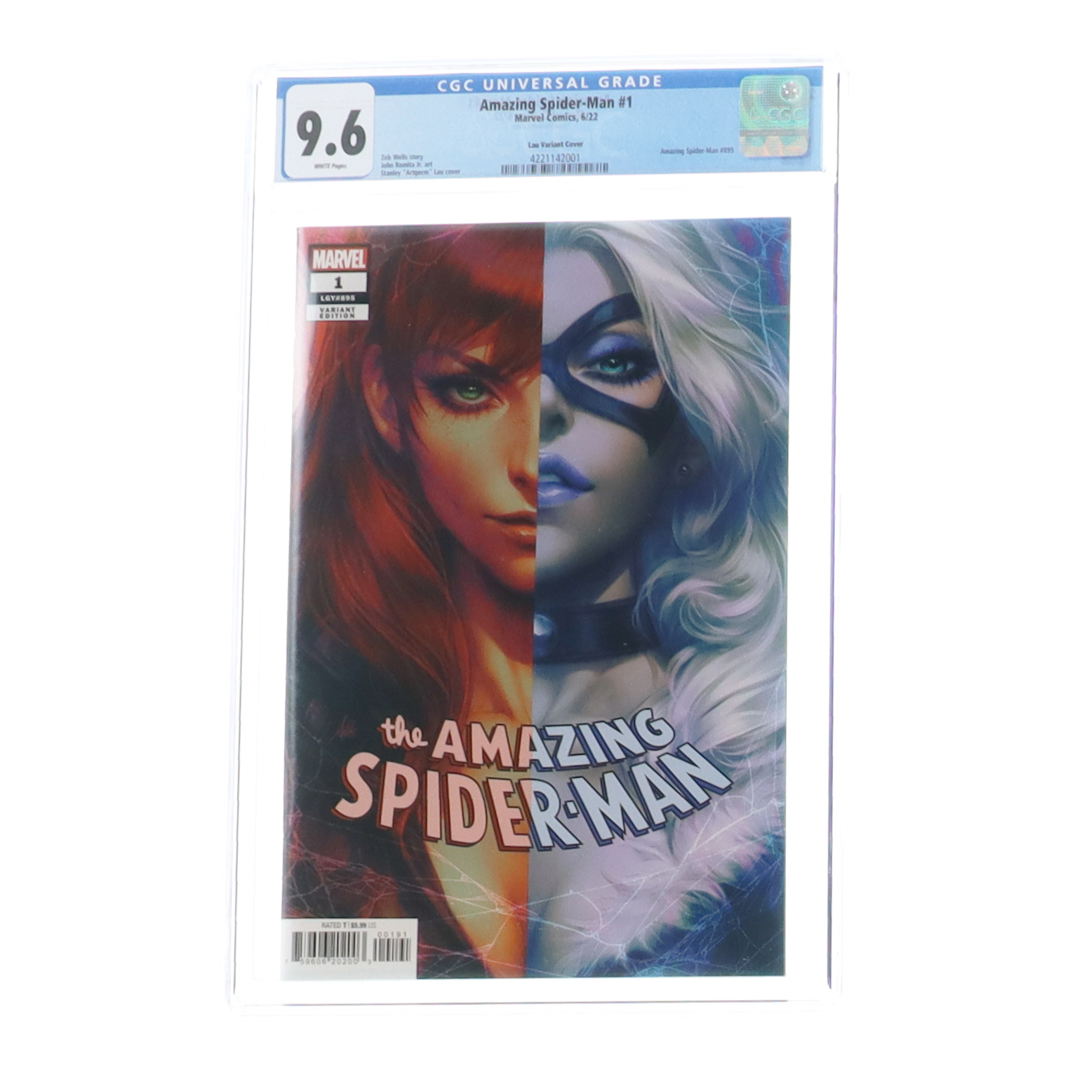 2022 "The Amazing Spider-Man" Issue #1 Lau Variant Marvel Comic Book (CGC 9.6) at PristineAuction.com 2022 "The Amazing Spider-Man" Issue #1 Lau Variant Marvel Comic Book (CGC 9.6) at PristineAuction.com