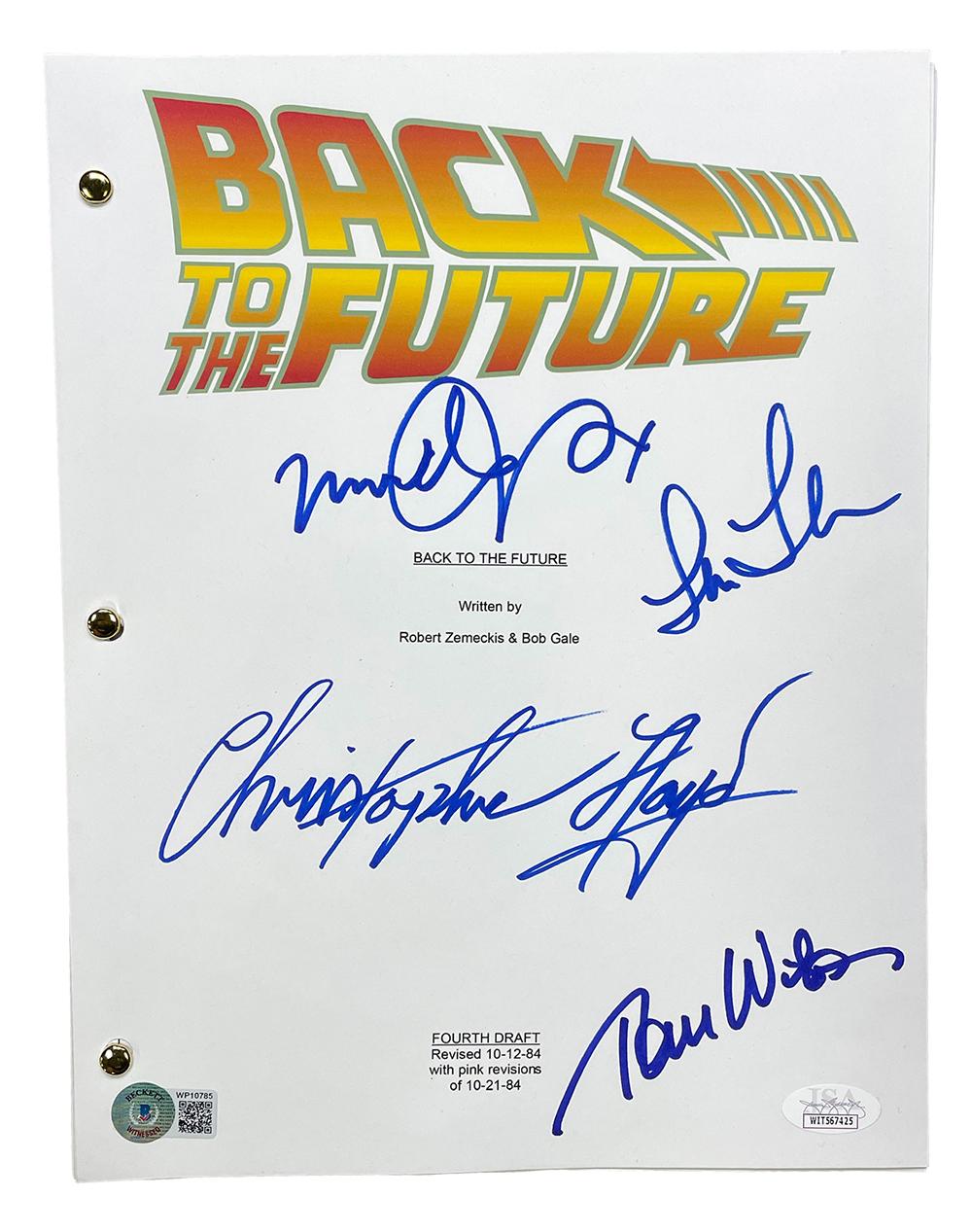 Back to the Future Cast Signed Movie Script with Michael J. Fox, Christopher Lloyd (JSA) at PristineAuction.com Back to the Future Cast Signed Movie Script with Michael J. Fox, Christopher Lloyd (JSA) at PristineAuction.com