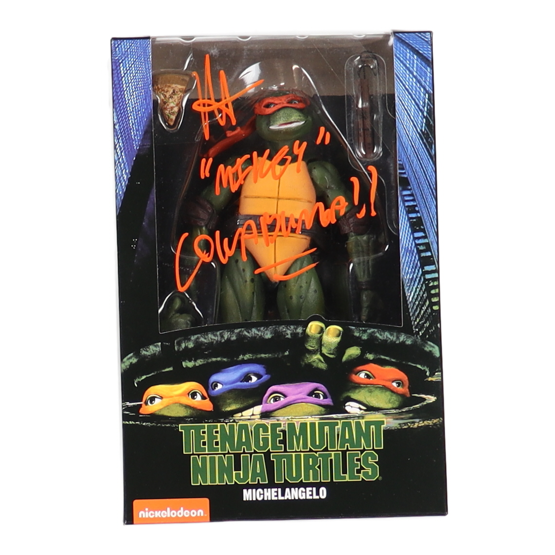 Robbie Rist Signed "Teenage Mutant Ninja Turtles" - Michelangelo - NECA Action Figure Inscribed "Mikey" & "Cowabunga!!!" (JSA) at PristineAuction.com Robbie Rist Signed "Teenage Mutant Ninja Turtles" - Michelangelo - NECA Action Figure Inscribed "Mikey" & "Cowabunga!!!" (JSA) at PristineAuction.com