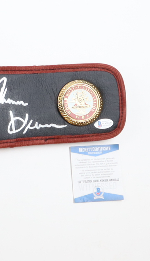 Roberto Duran, Tommy Hearns & Sugar Ray Leonard Signed World Boxing Association Belt (Beckett) at PristineAuction.com Roberto Duran, Tommy Hearns & Sugar Ray Leonard Signed World Boxing Association Belt (Beckett) at PristineAuction.com