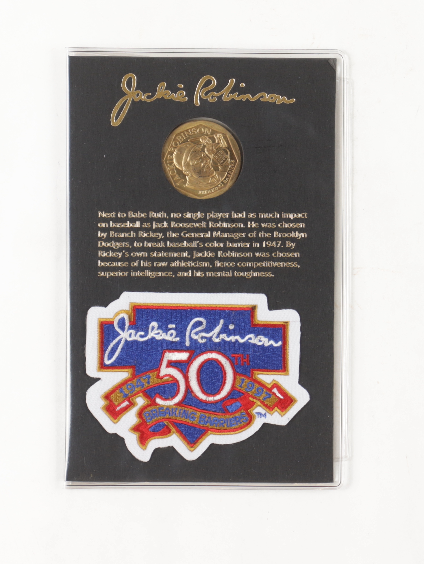Jackie Robinson Commemorative 50th Anniversary Coin & Patch at PristineAuction.com Jackie Robinson Commemorative 50th Anniversary Coin & Patch at PristineAuction.com