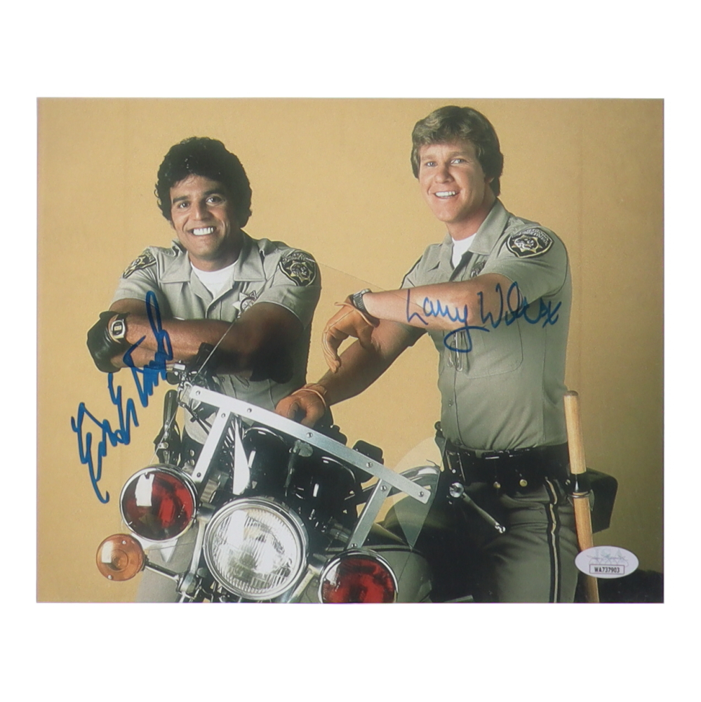 Larry Wilcox & Erik Estrada Signed "CHiPs" 8x10 Photo (JSA) Pristine